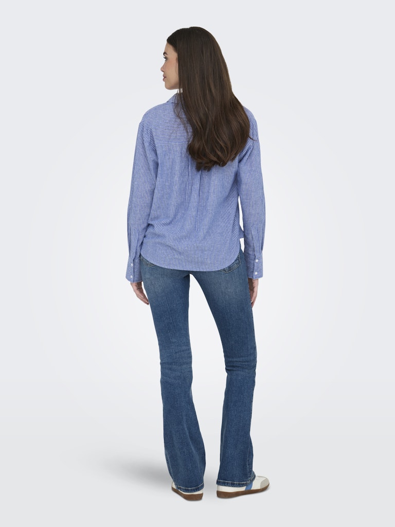 JDY Mila L/S Loose Linen Woven Shirt | Saphire