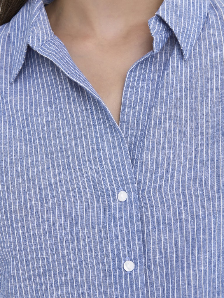 JDY Mila L/S Loose Linen Woven Shirt | Saphire