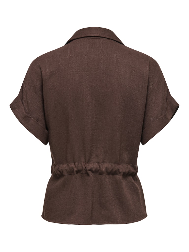 JDY Mille S/S Zip Shirt | Coffee