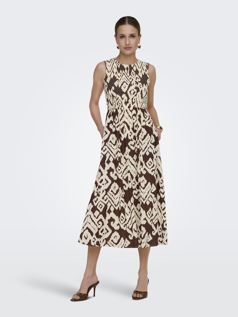 JDY Diego S/L Smock Midi Dress | Print