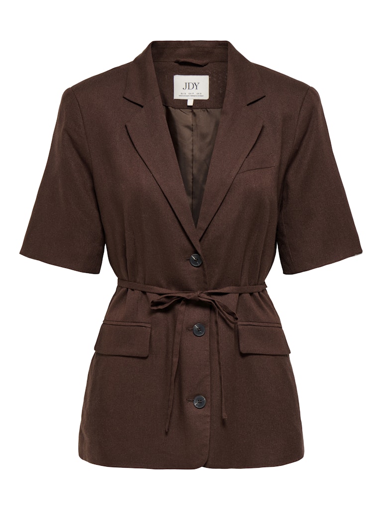 JDY Naomi Linen S/S Belt Blazer | Coffee
