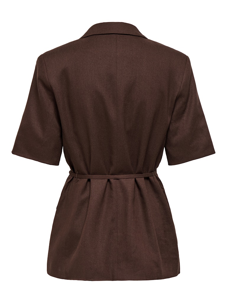 JDY Naomi Linen S/S Belt Blazer | Coffee