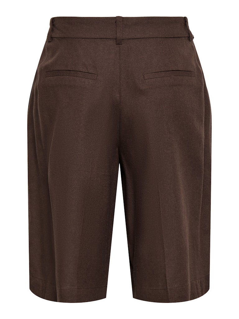 JDY Naomi Linen Mid Waist Bermuda Shorts | Coffee