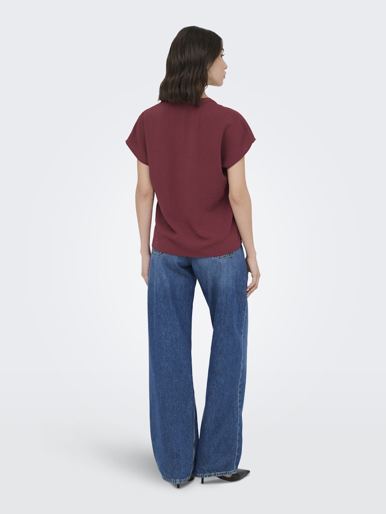 JDY Lion Life S/S Top | Blood Red