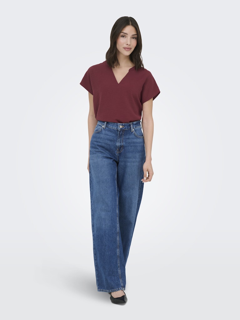JDY Lion Life S/S Top | Blood Red