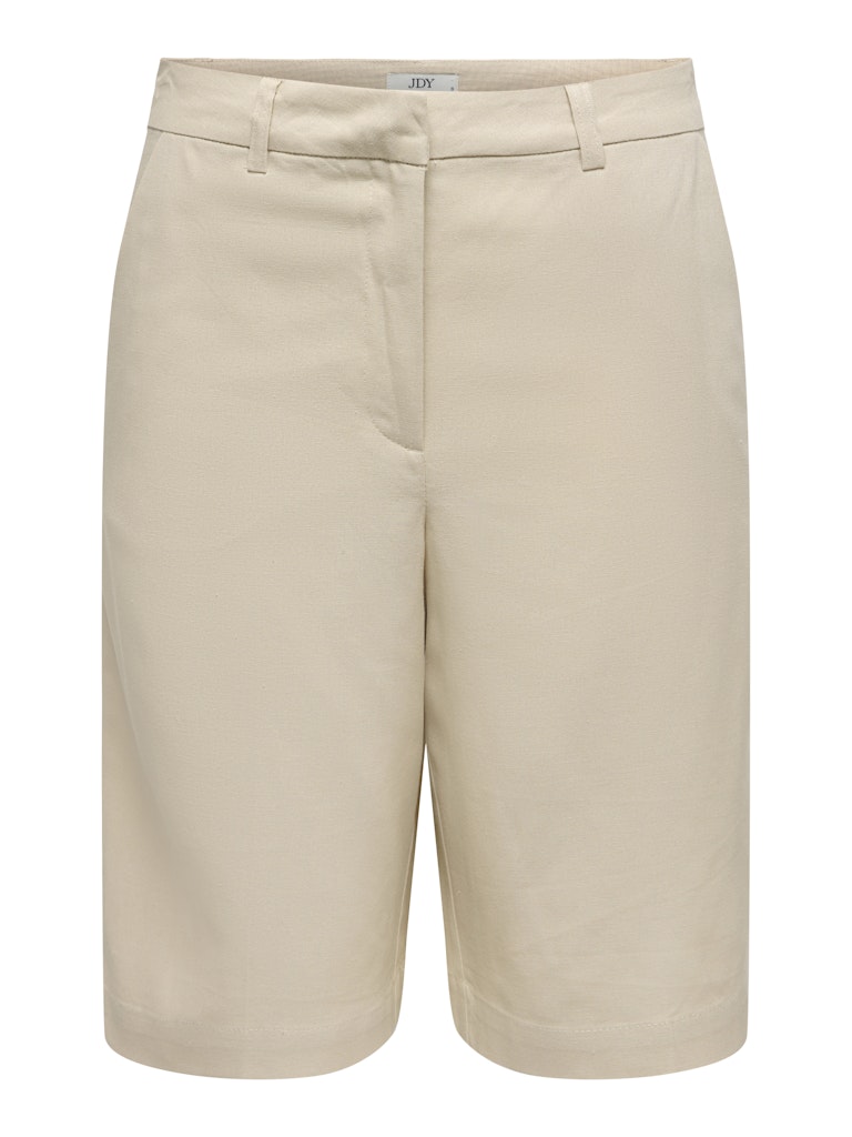 JDY Naomi Linen Mid Waist Bermuda Shorts | Wheat Sand