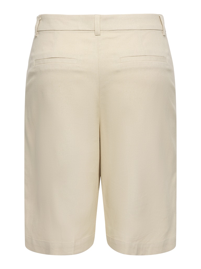 JDY Naomi Linen Mid Waist Bermuda Shorts | Wheat Sand