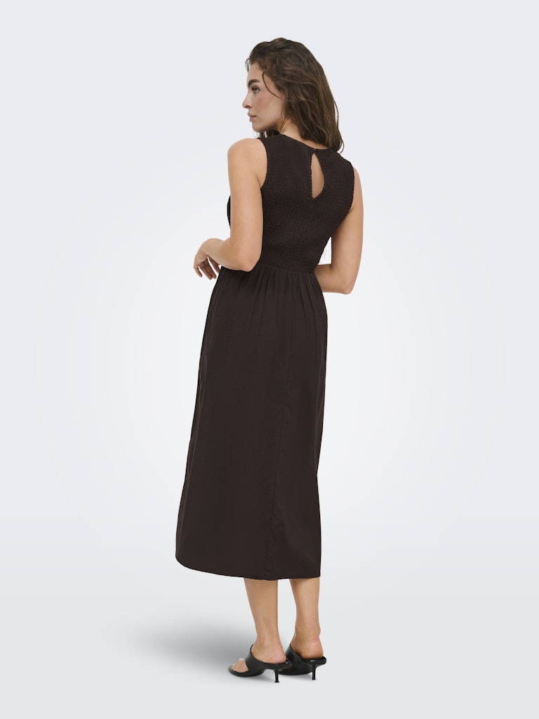 JDY Diego S/L Smock Midi Dress | Chocolate