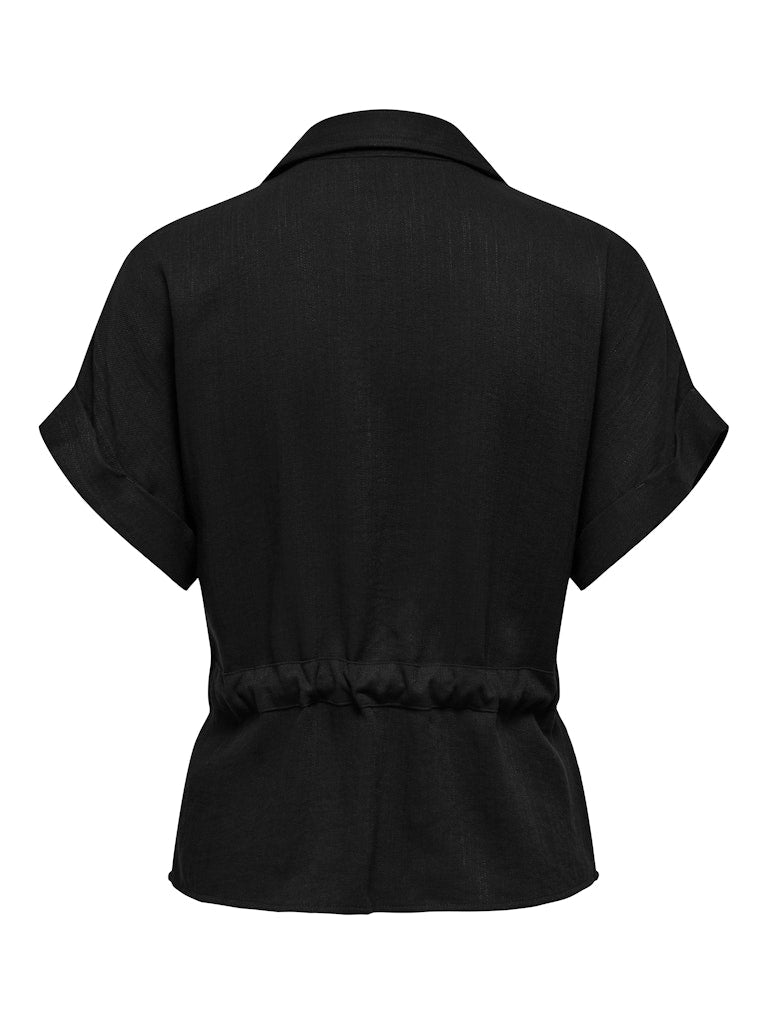 JDY Mille S/S Zip Shirt | Black