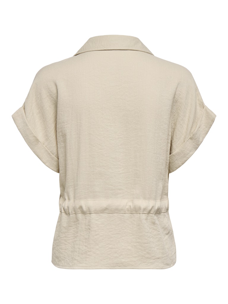 JDY Mille S/S Zip Shirt | Sand
