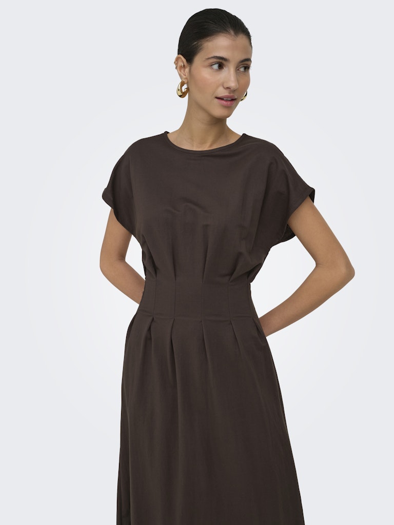 JDY Rebekka Life S/S Midi Dress | Chocolate