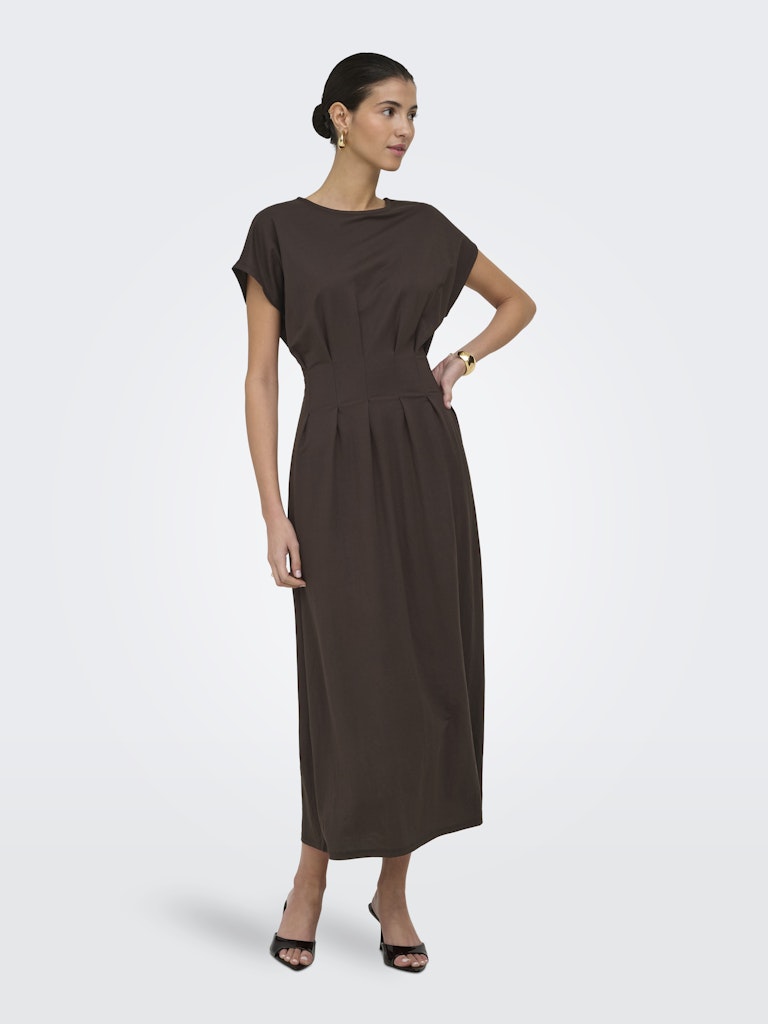JDY Rebekka Life S/S Midi Dress | Chocolate