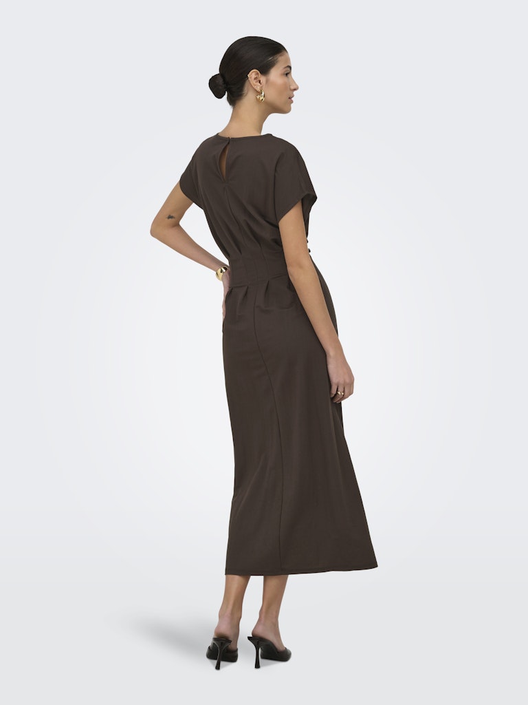 JDY Rebekka Life S/S Midi Dress | Chocolate