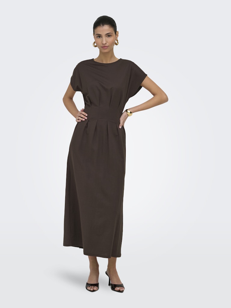 JDY Rebekka Life S/S Midi Dress | Chocolate