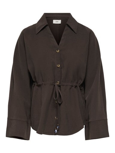 JDY Milena Long Sleeve Shirt | Chocolate 15379508