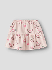 Name It Girls Unicorn Rainbow Print Skirt – flat lay front grey background