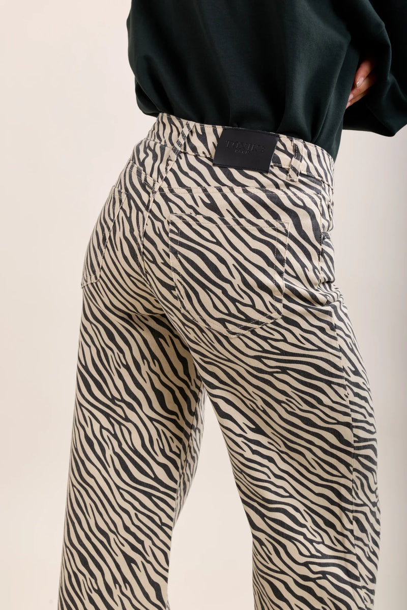 Toxik3 Zebra Print Wide Leg Stretch Jeans | Zebra L21482-1