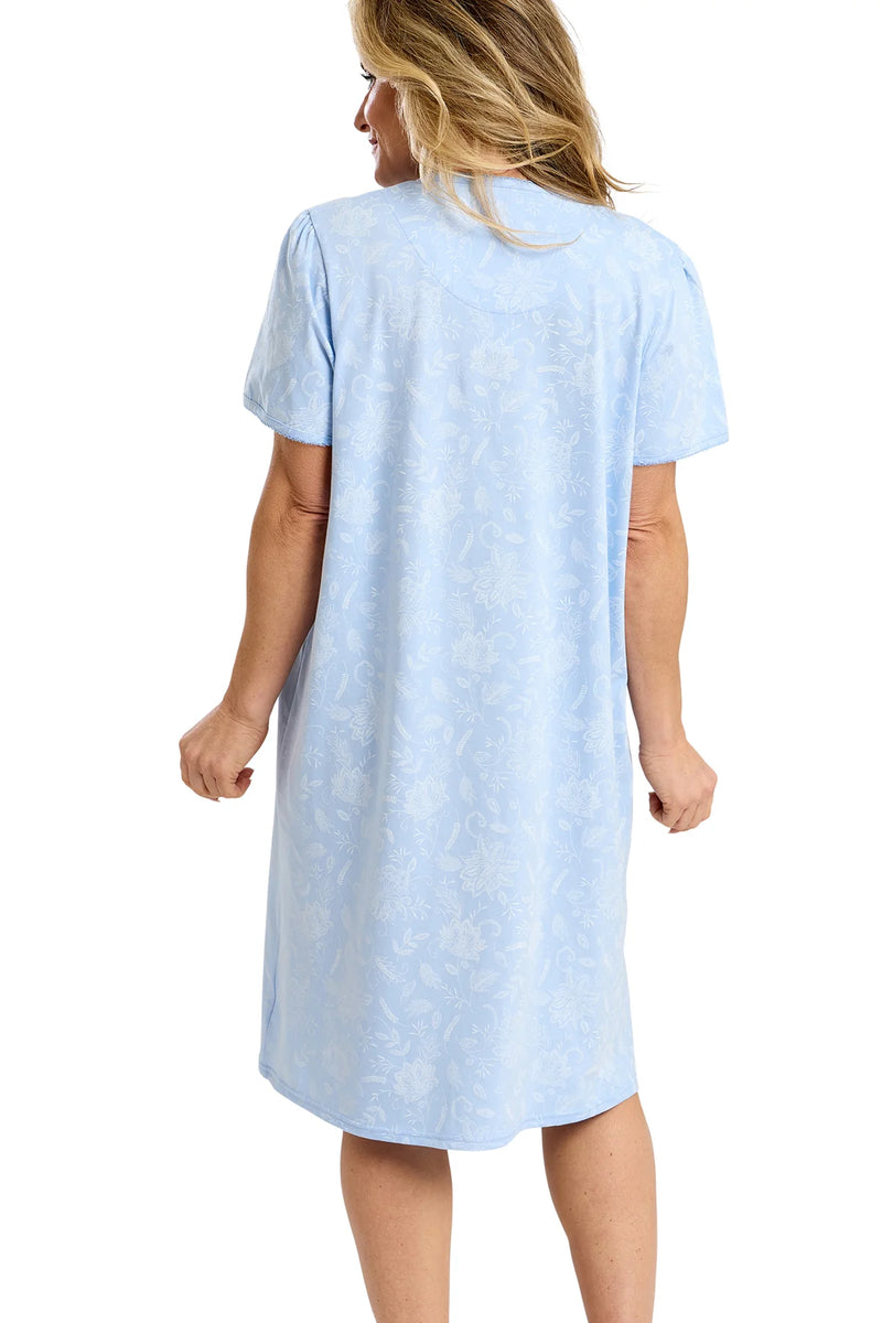 Marlon Dotty Classic Short Sleeve Nightdress | Blue MA47562