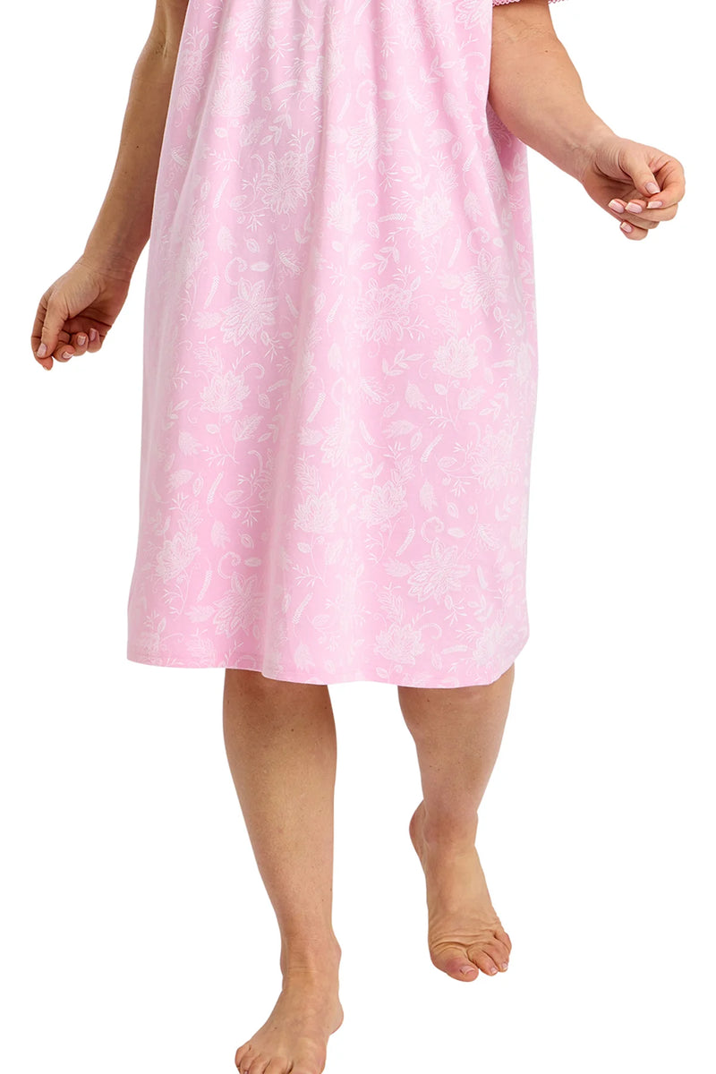 Marlon Dotty Classic Short Sleeve Nightdress | Pink MA47562