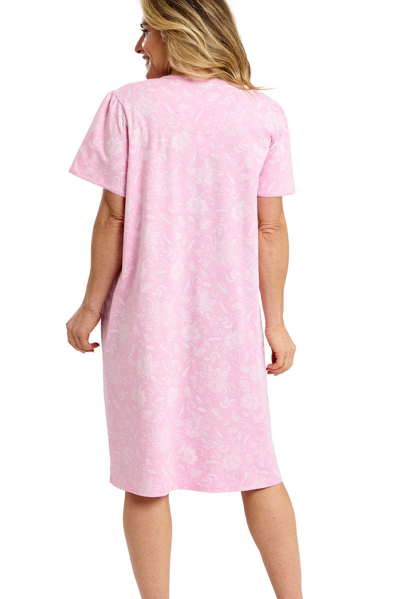 Marlon Dotty Classic Short Sleeve Nightdress | Pink MA47562