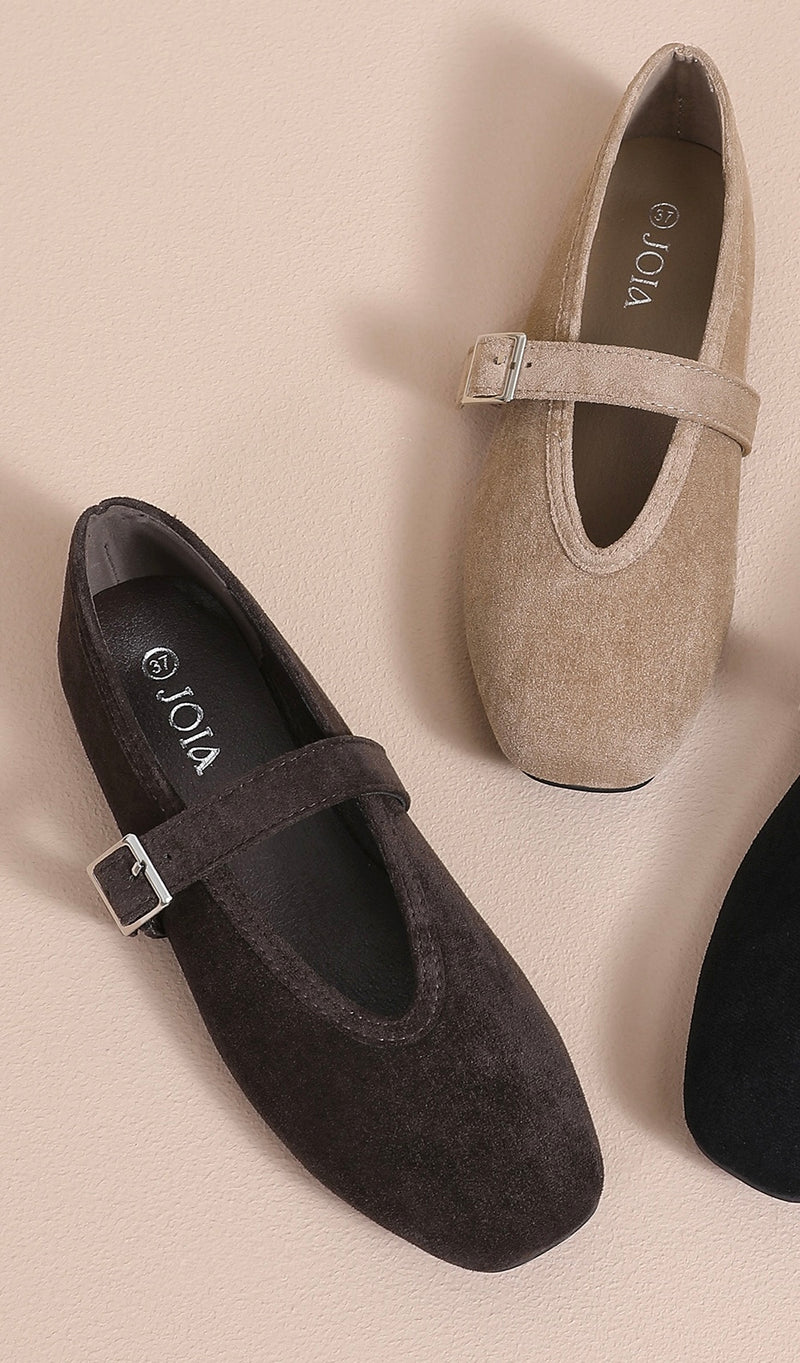JOIA Shoes Suede Mary Janes | Brown H8-1512