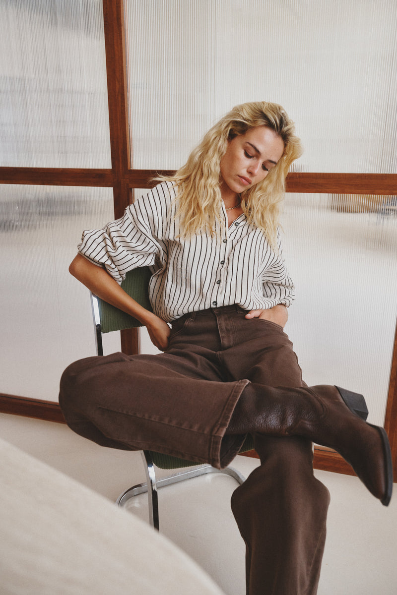 Ana & Lucy Lorena Barrel Jeans | Brown H6991
