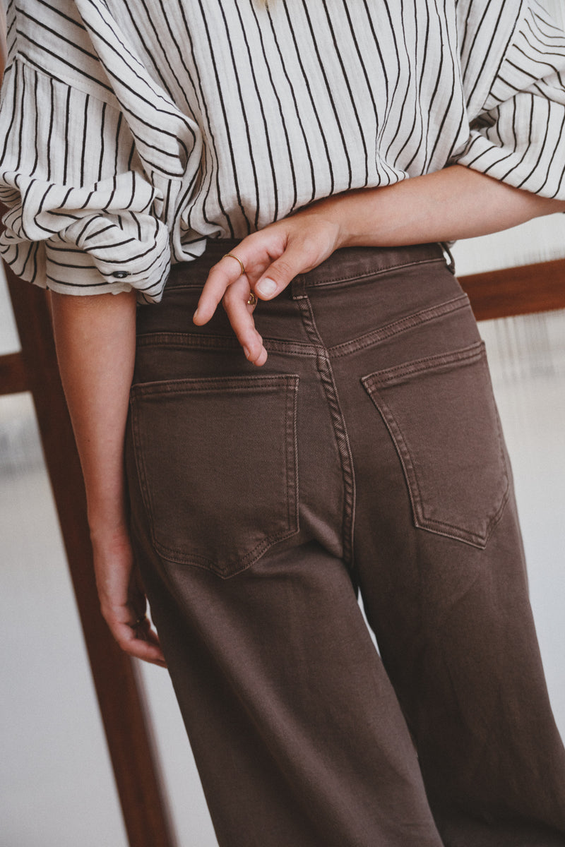 Ana & Lucy Lorena Barrel Jeans | Brown H6991