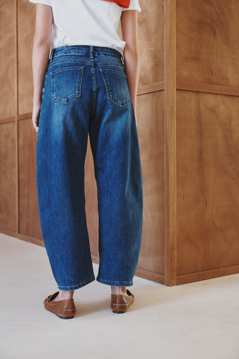 Ana & Lucy Livia Cropped Barrel Jeans | Denim Blue PH7102