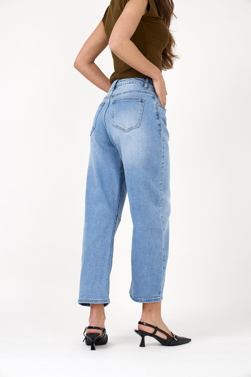 Ana & Lucy Livia Cropped Barrel Jeans | Light Blue PH7102