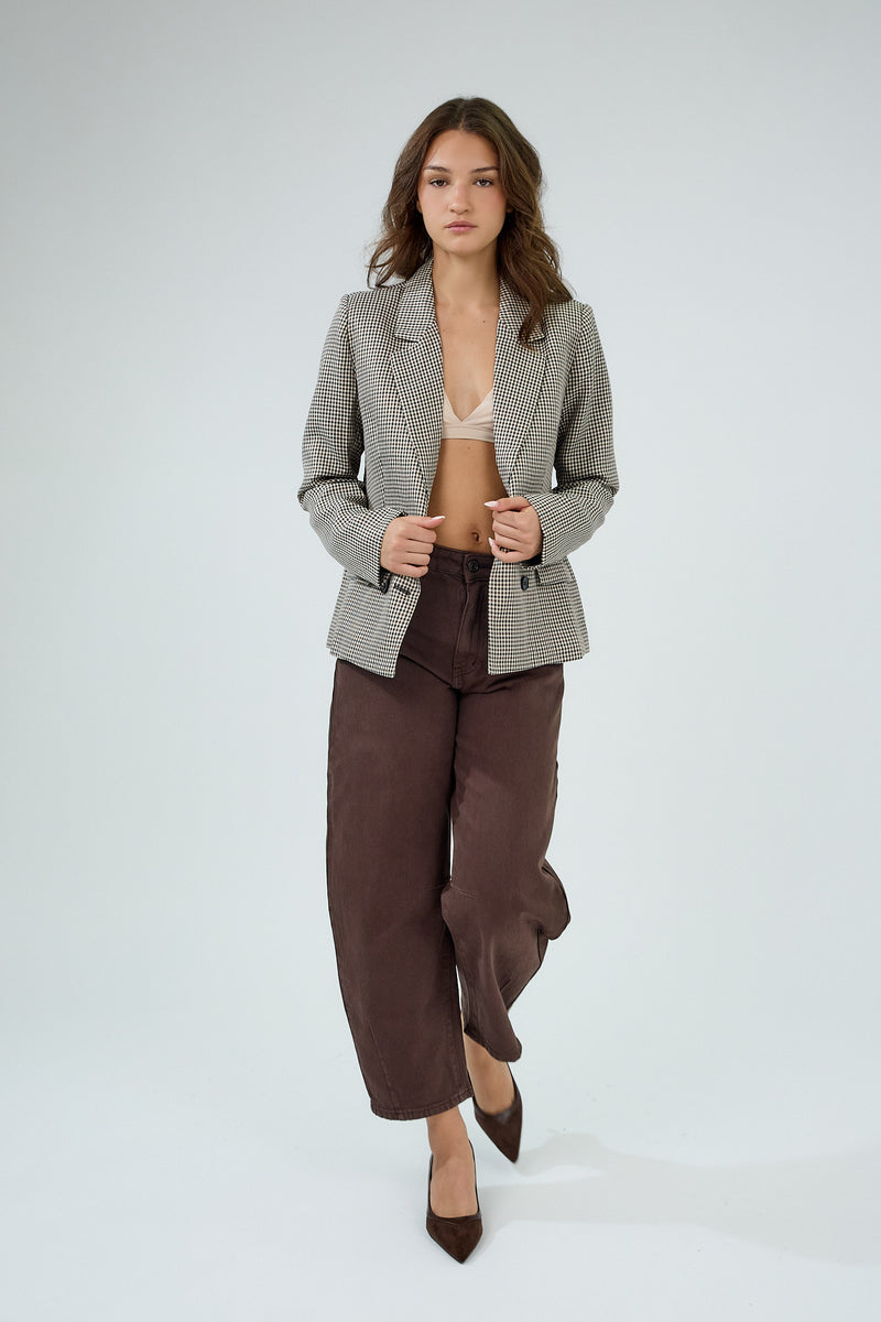 Ana & Lucy Livia Cropped Barrel Jeans | Brown PH7102