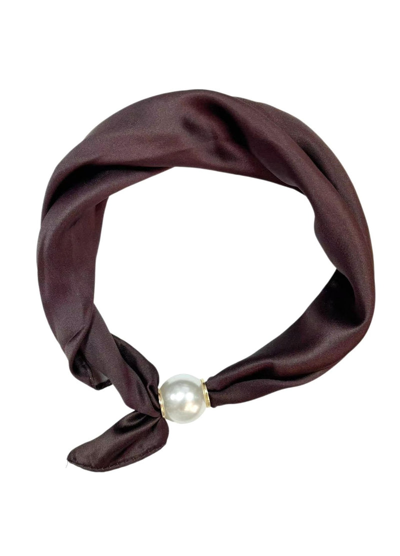 Best Angel Magnetic Pearl Neck Scarf | Coffee BA3136-5