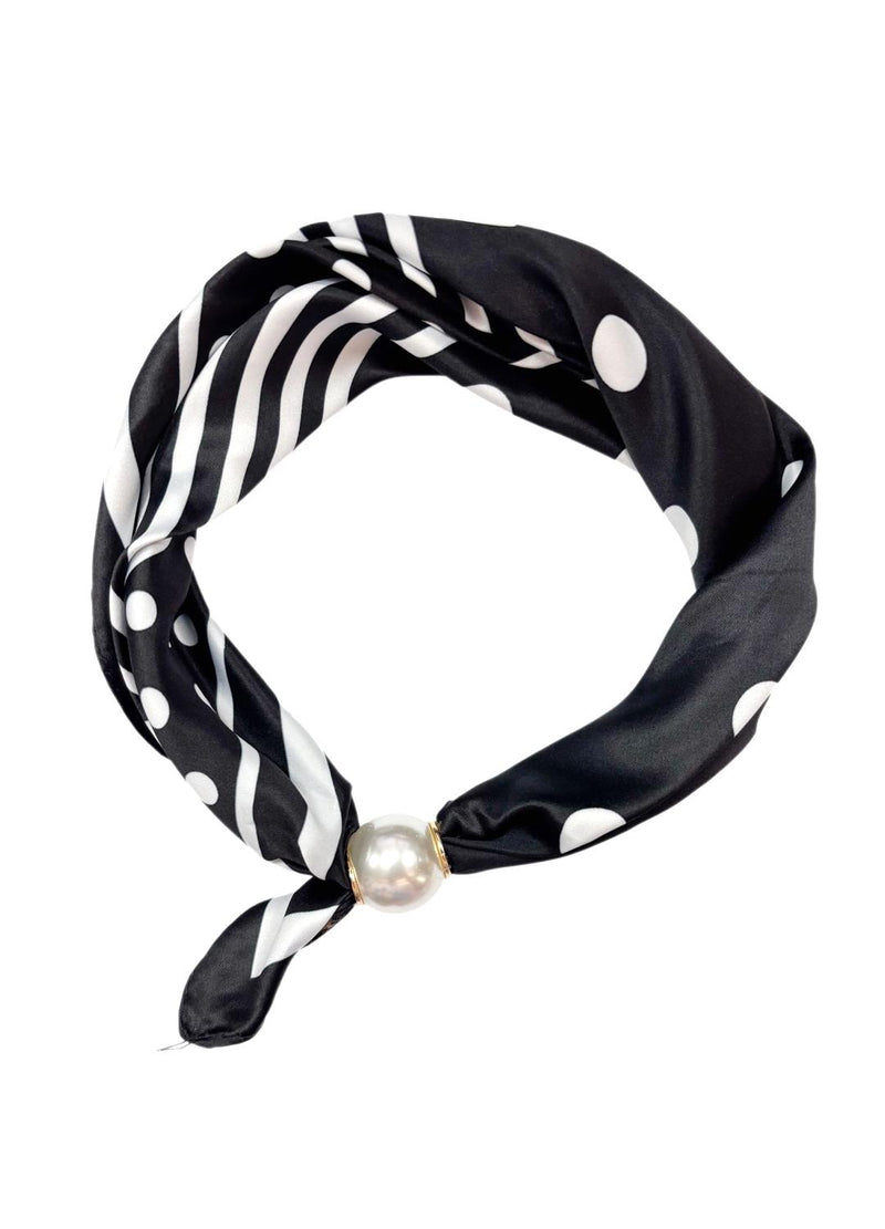 Best Angel Magnetic Pearl Neck Scarf | Black BA4484-5