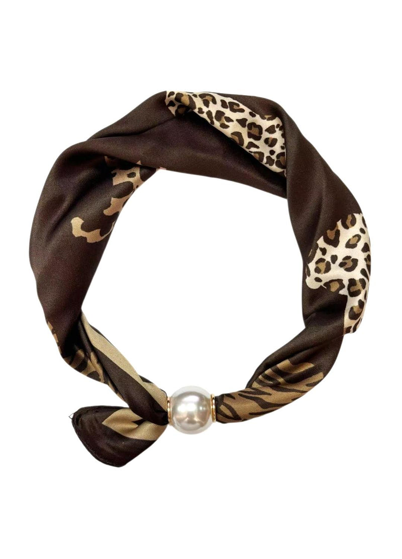 Best Angel Magnetic Pearl Neck Scarf | Coffee BA4508-5