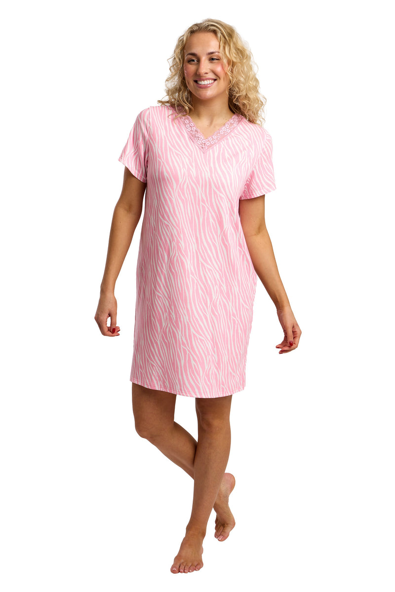Indigo Sky Zebra Nightshirt | Pink IN45821
