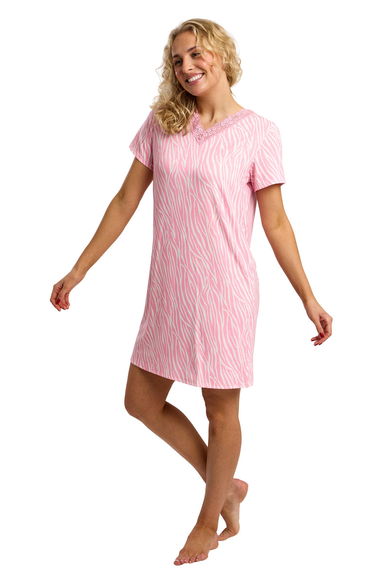 Indigo Sky Zebra Nightshirt | Pink IN45821