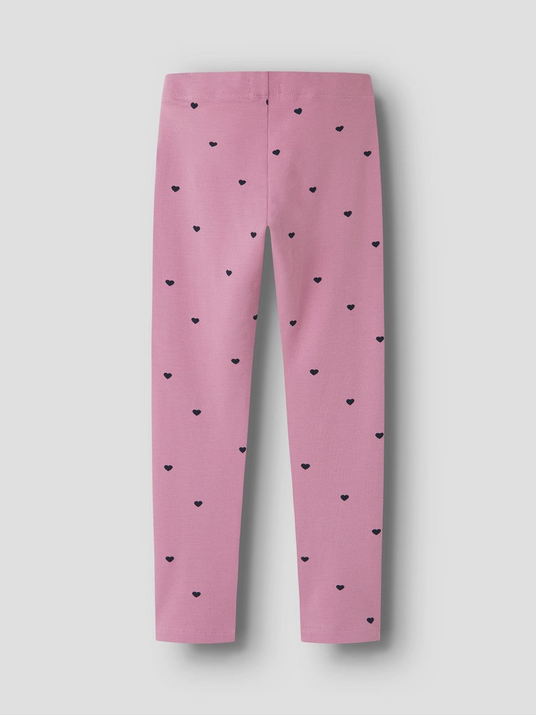 Name It Davina Kids All-Over Heart Print Leggings | Mauve