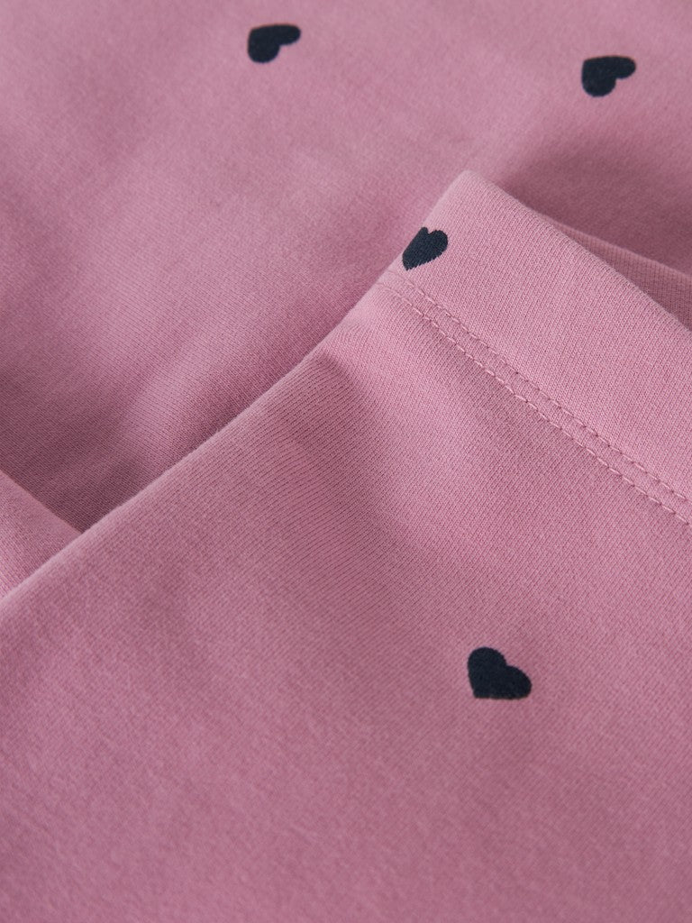 Name It Davina Kids All-Over Heart Print Leggings | Mauve