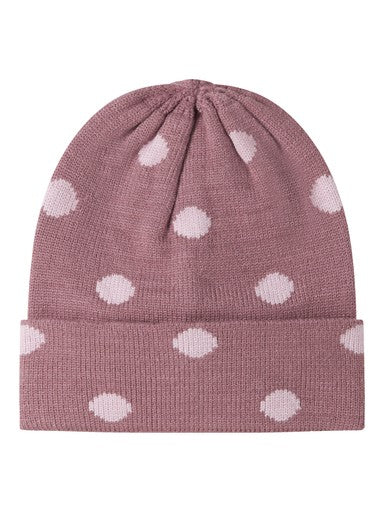 Name It Mathilde Mini Knit Polka Dolka Dot Beanie | Mauve 13257616