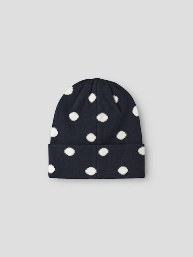 Name It Mathilde Mini Knit Polka Dolka Dot Beanie | Saphire 13257616