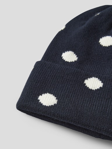 Name It Mathilde Mini Knit Polka Dolka Dot Beanie | Saphire 13257616