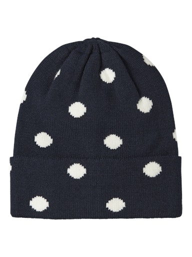 Name It Mathilde Mini Knit Polka Dolka Dot Beanie | Saphire 13257616