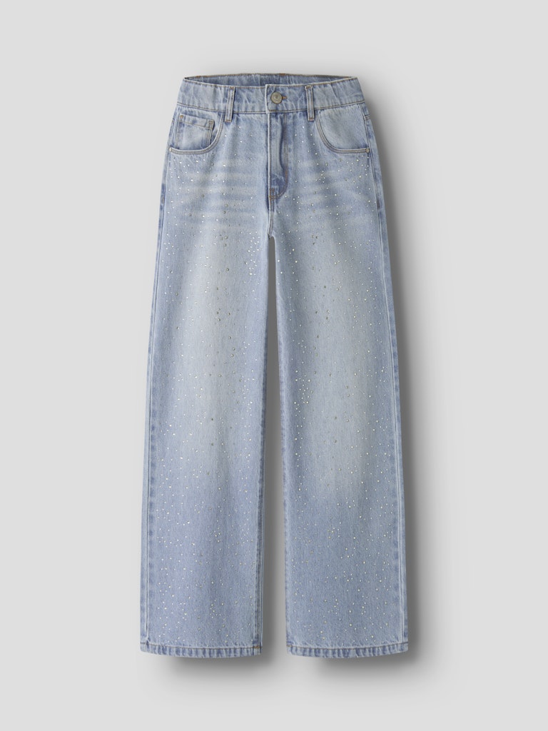 Name It Bella Kids Wide Rhine Stone Jeans | Light Blue