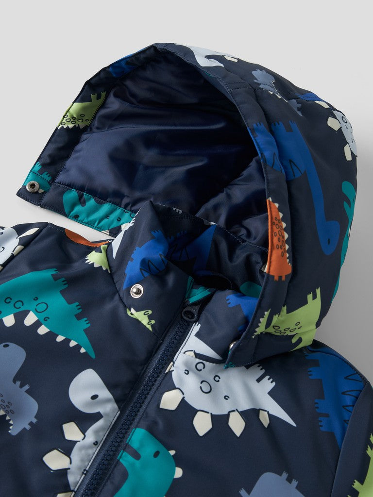 Name It Mini Boys Max All-Over Print Padded Jacket | Navy