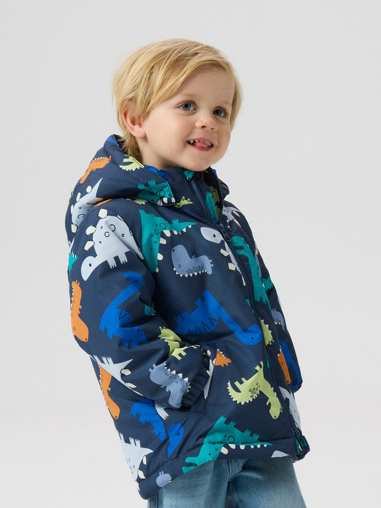 Name It Mini Boys Max All-Over Print Padded Jacket | Navy