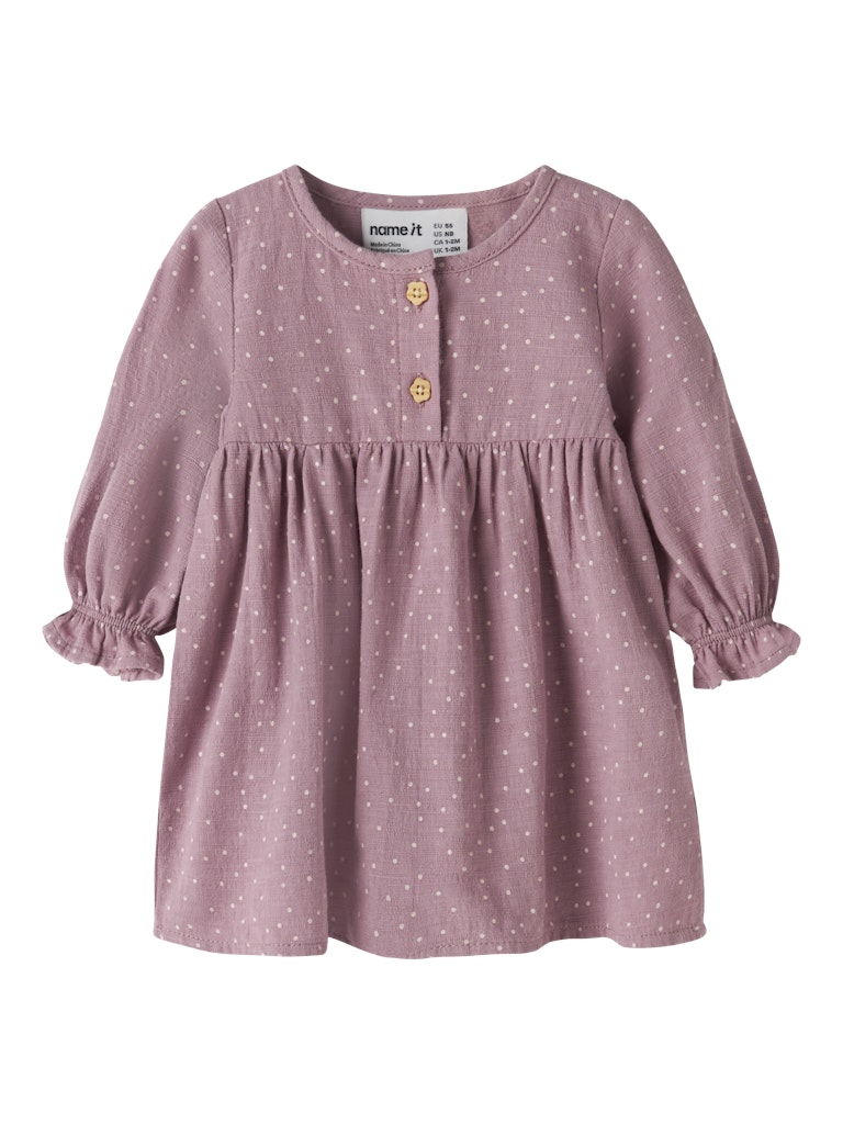 Name It Lalou Long-Sleeve NB Dress | Lilac