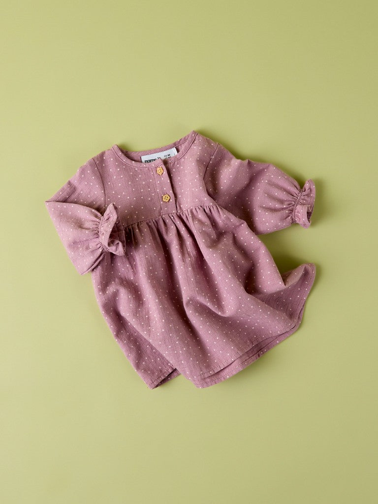 Name It Lalou Long-Sleeve NB Dress | Lilac