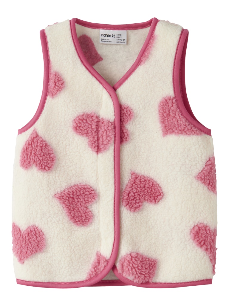 Name It Lara Mini Teddy Vest | White