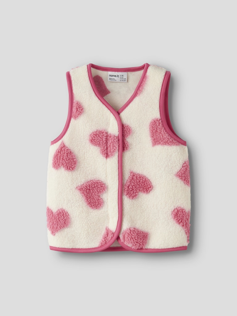 Name It Lara Mini Teddy Vest | White