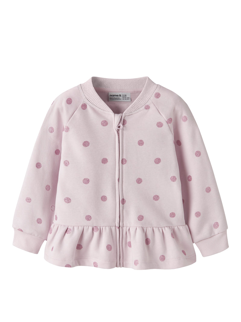 Name It Ovidia Mini Long Sleeve Full Zip Cardigan | Lilac