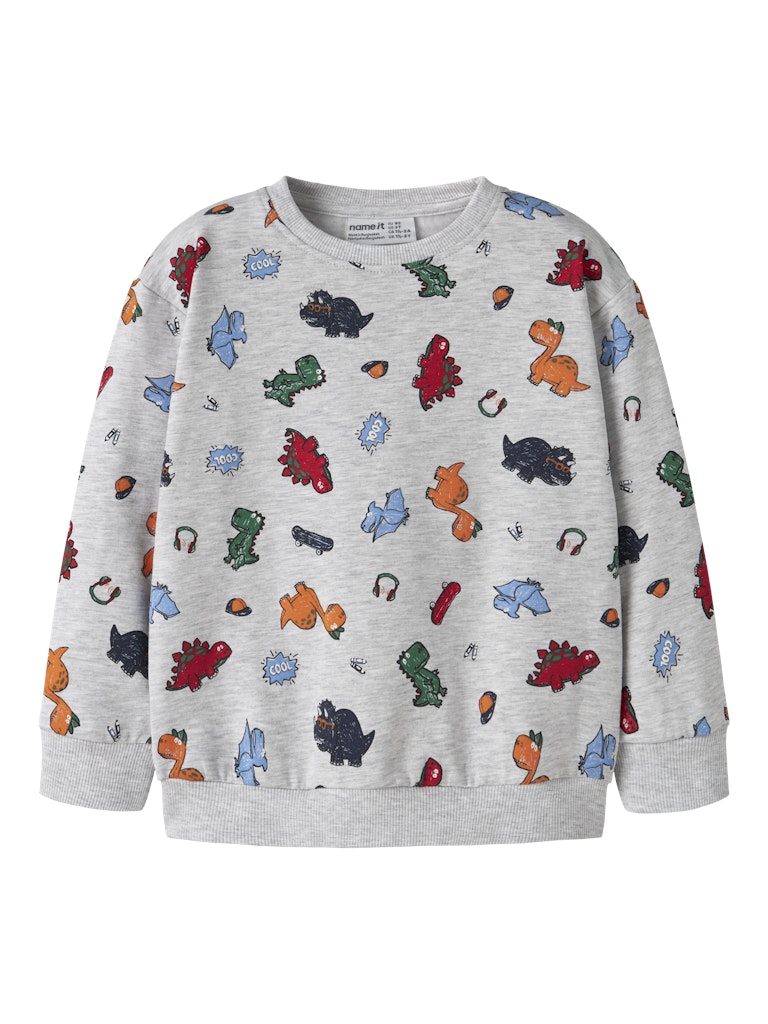 Name It Leon Mini LS Sweat Shirt | Light Grey